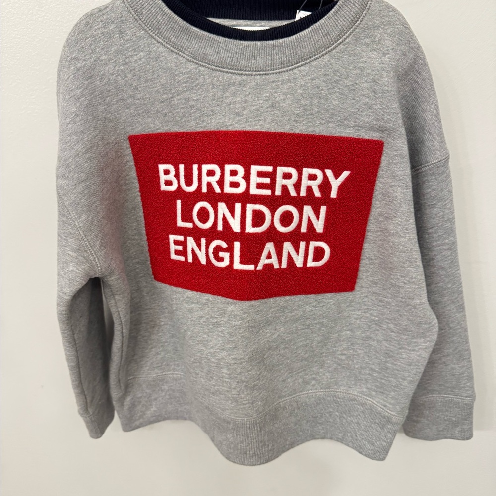 Burberry Gray Sweatshirt with Red Patch
